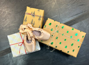 IMG_0926 Pointe shoes on top of presents