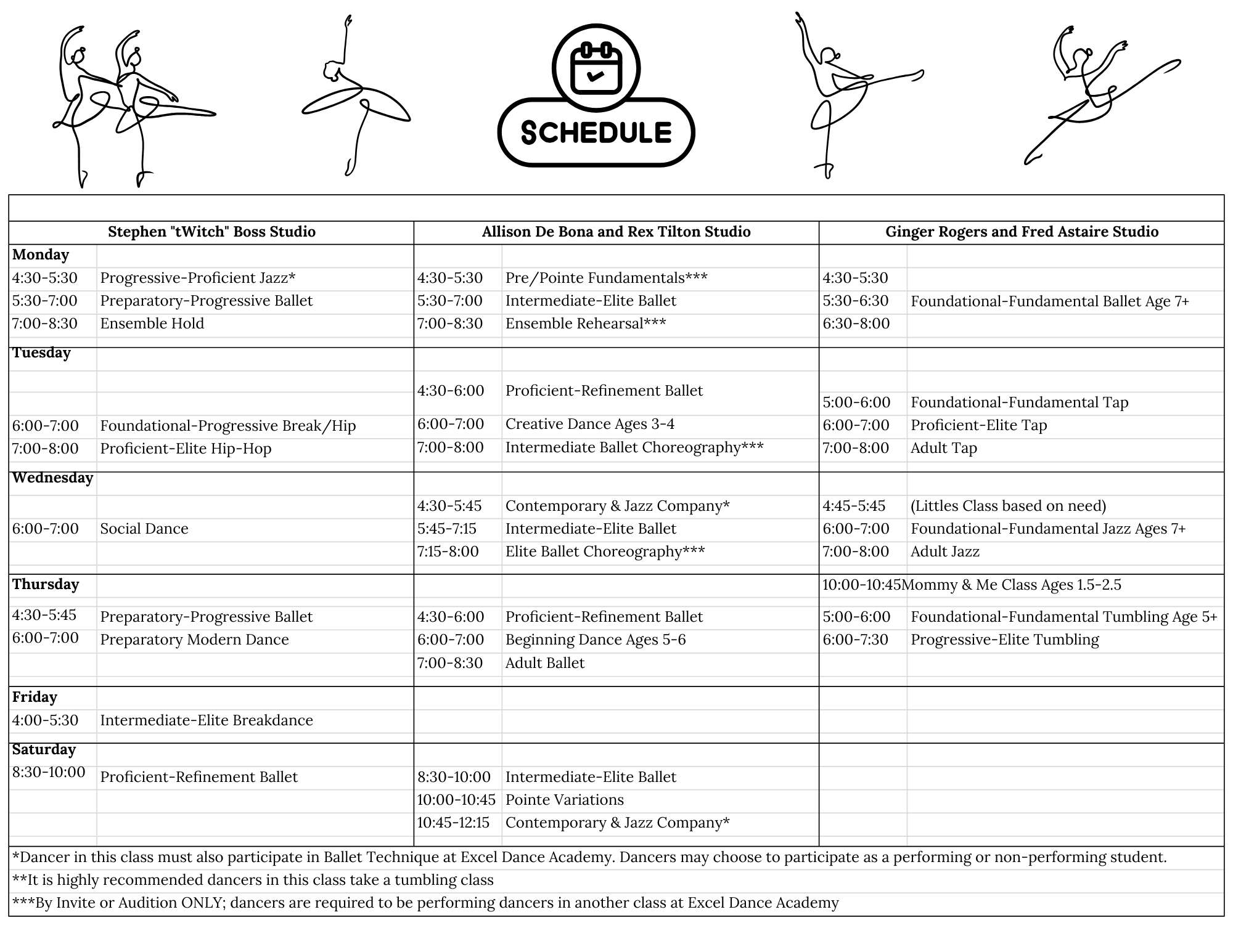 Summer Schedule